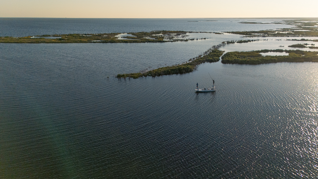 A Skiff floating off the Texas Coast
